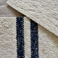 Rustic Blue Stripe Grainsack Fabric
