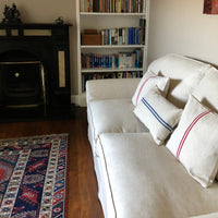 'No Waste' Rustic Red Stripe Grainsack Cushion Cover
