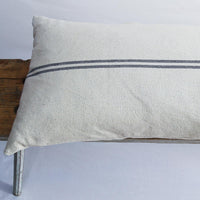 Rustic Grey Stripe Grainsack Bench Cushion