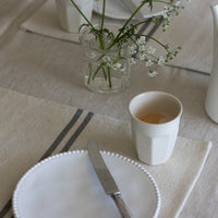 Rustic French Grey Stripe Grainsack Placemat