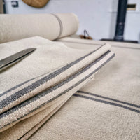 'No Waste' Rustic Grey Stripe Grainsack Fabric