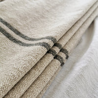 'No Waste' Rustic Grey Stripe Grainsack Fabric