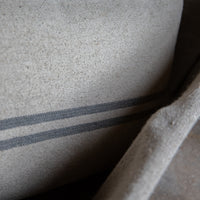 Rustic Grey Stripe Grainsack Oblong Cushion