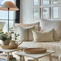 Rustic Grey Stripe Grainsack Cushion