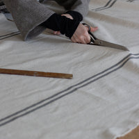 Rustic Grey Stripe Grainsack Fabric