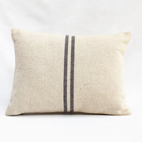 'No Waste' Rustic Grey Stripe Grainsack Oblong Cushion