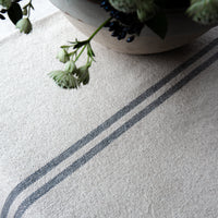 'No Waste' Rustic French Grey Stripe Grainsack Table Runner