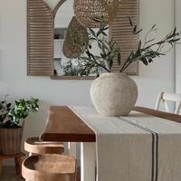 'No Waste' Rustic French Grey Stripe Grainsack Table Runner