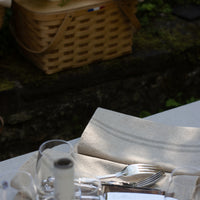 Rustic French Natural Stripe Grainsack Table Runner