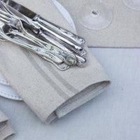 Rustic French Natural Stripe Grainsack Placemat