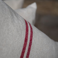 Archive | Rustic Red Stripe Grainsack Oblong Cushion - 48 x 35cm