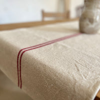 Rustic French Red Stripe Grainsack Table Runner