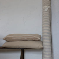 'No Waste' Rustic Grey Stripe Grainsack Bench Cushion