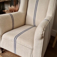 Rustic Blue Stripe Grainsack Fabric