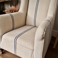 Rustic Blue Stripe Grainsack Fabric