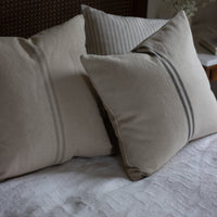 Rustic Grey Stripe Grainsack Cushion
