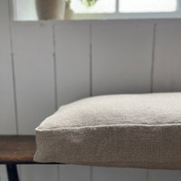 Rustic Natural Stripe Grainsack Bordered Seat Cushion
