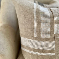 Double Width 'Montblanc' Rustic White Stripe Linen Sample