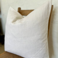 Soft White French Slubby Linen Cushion Cover