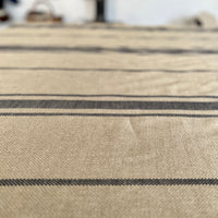 Double Width 'Montblanc' Rustic Black Stripe Linen Sample