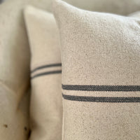 Beautiful Rustic Grey Stripe Grainsack Cushion Cover