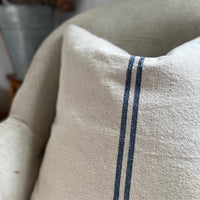Rustic Blue Stripe Grainsack Fabric Sample