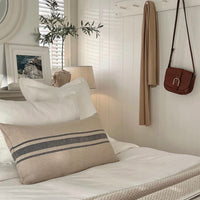 Double Width 'Montblanc' Rustic Navy Stripe Linen Sample