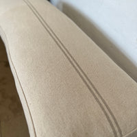 Rustic Natural Stripe Grainsack Bordered Seat Cushion