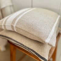 Double Width 'Montblanc' Rustic White Stripe Linen Sample