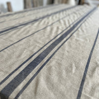 Double Width 'Montblanc' Rustic Black Stripe Linen Sample
