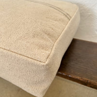 Rustic Natural Stripe Grainsack Bordered Seat Cushion