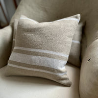 Double Width 'Montblanc' Rustic White Stripe Linen Sample