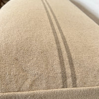 Rustic Natural Stripe Grainsack Bordered Seat Cushion