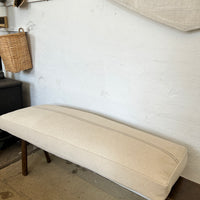 Rustic Natural Stripe Grainsack Bordered Seat Cushion