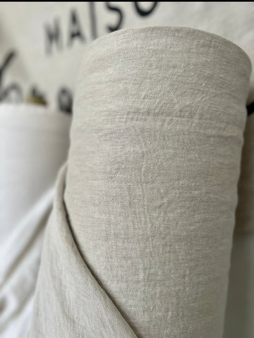 Double Width Italien Woven Linen & Hemp Sample - 'Natural'
