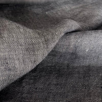 Double Width Italien Woven Linen & Hemp Sample - 'Washed Black'