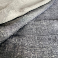 Double Width Italien Woven Linen & Hemp Sample - 'Washed Black'