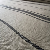 'Montblanc' Rustic Black Stripe Heavy Linen - Double Width