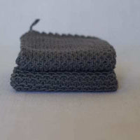 Handmade Cotton Knitted Dishcloth - Grey