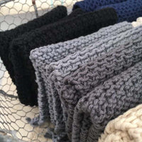 Handmade Cotton Knitted Dishcloth - Grey