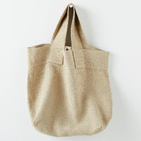 French Slubby Linen Oversized Tote Bag - Natural