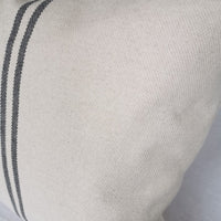 'No Waste' 'Recover' Recycled Grey Stripe Grainsack Cushion