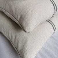 'No Waste' 'Recover' Recycled Grey Stripe Grainsack Cushion