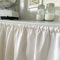 Soft White French Linen Skirt Curtain