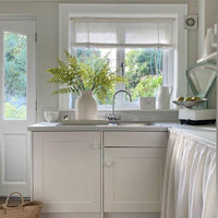 Soft White French Linen Skirt Curtain
