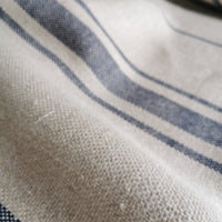 'Montblanc' Rustic Navy Stripe Linen - Double Width