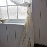 Woven French Embroidered Lace Linen - Off White