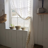 Woven French Embroidered Lace Linen - Off White
