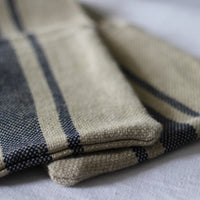 'Montblanc' Rustic Navy Stripe Linen Ovengloves