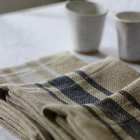 'Montblanc' Rustic Navy Stripe Linen Ovengloves